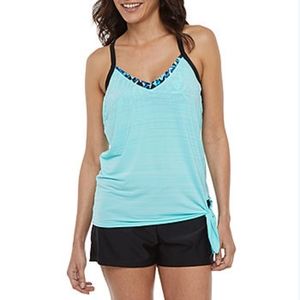 Zeroxposur Geometric Blouson Swimsuit Top
Tankini